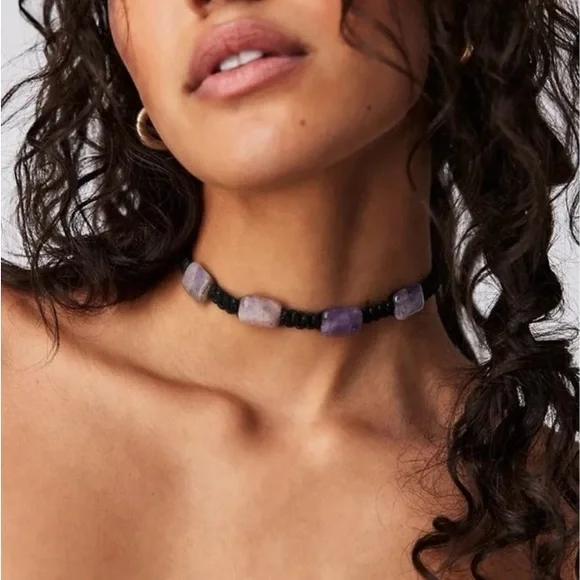 Free People Sweet Carolina Choker Necklace/Jade - Picture 7 of 16
